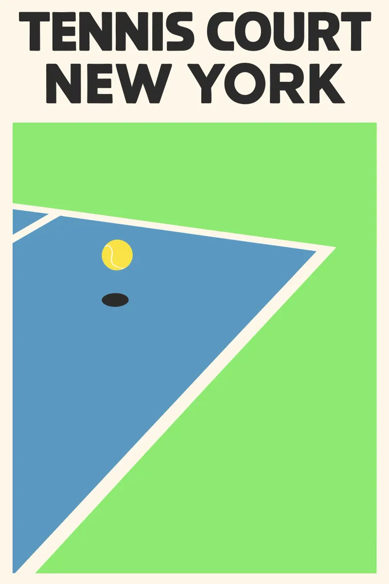 Match Point NYC – Retro Court Vibes poster con telaio in plastica da SMPLE