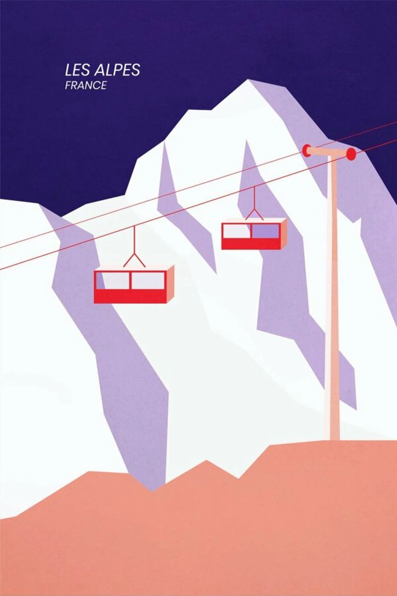 Les Alpes Poster von The Cartography Collection