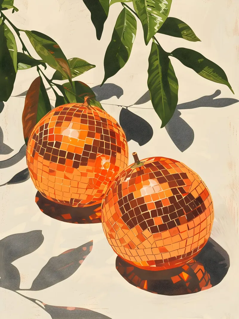 Orange Disco poster con telaio in legno da Gypsy Galleria