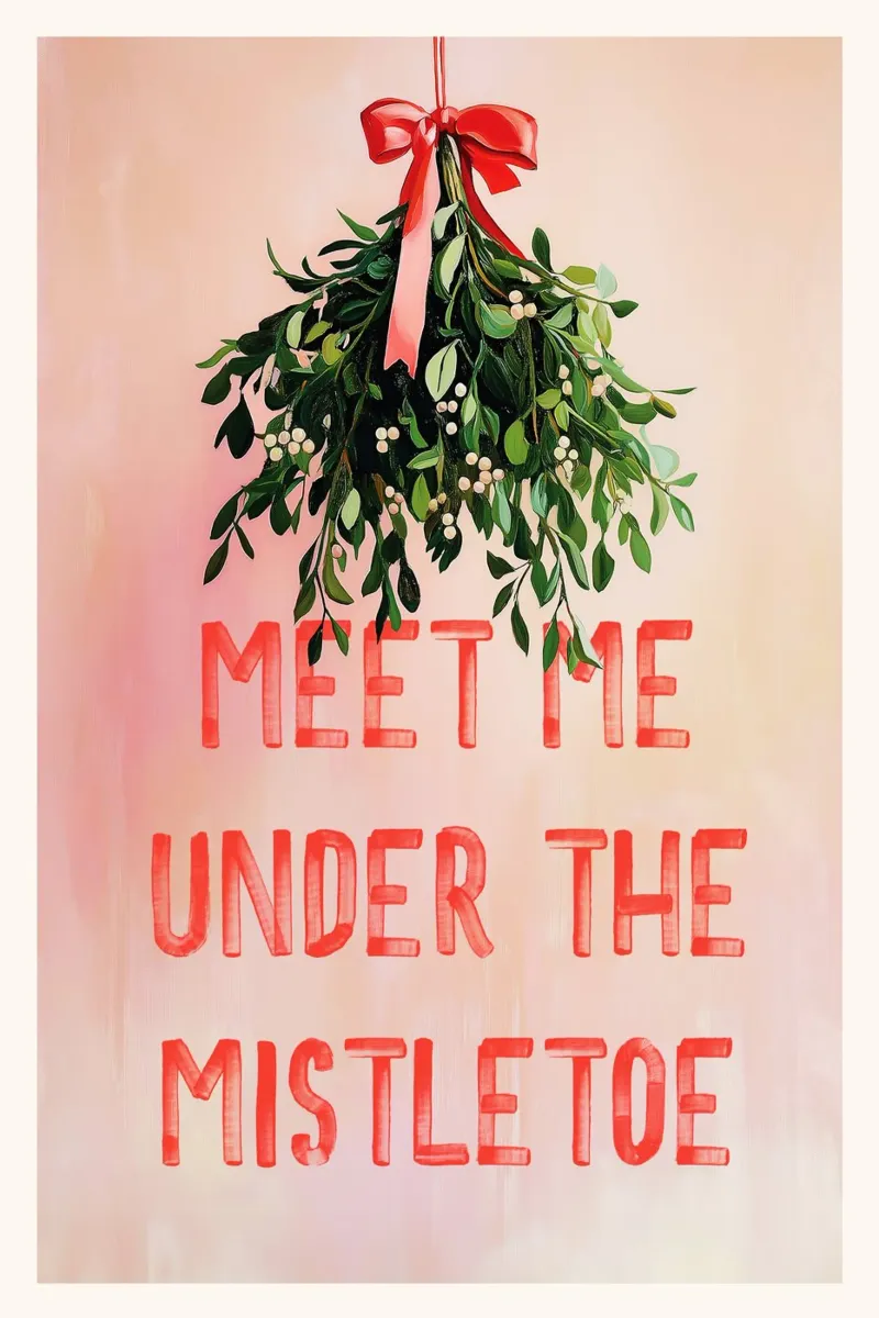Meet Me Under The Mistletoe Christmas Art pellicola backlit da Farlane
