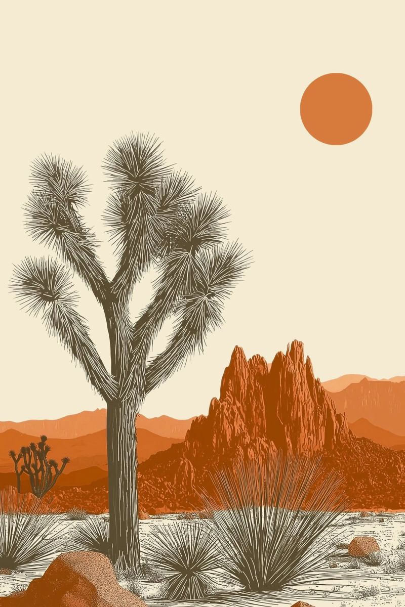 Joshua Tree Southwest Cactus Art pellicola backlit da Farlane