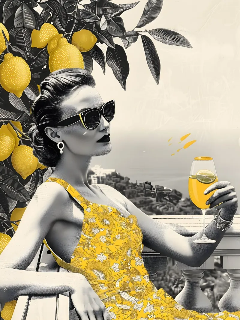 Yellow Summer poster avec cadre en bois de Gypsy Galleria