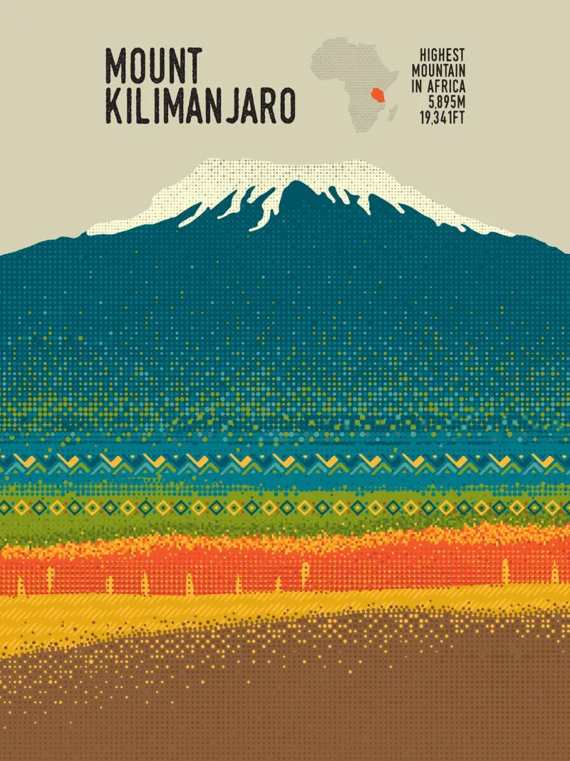 Mount Kilimanjaro hahnemühle by The Printed Sparrow