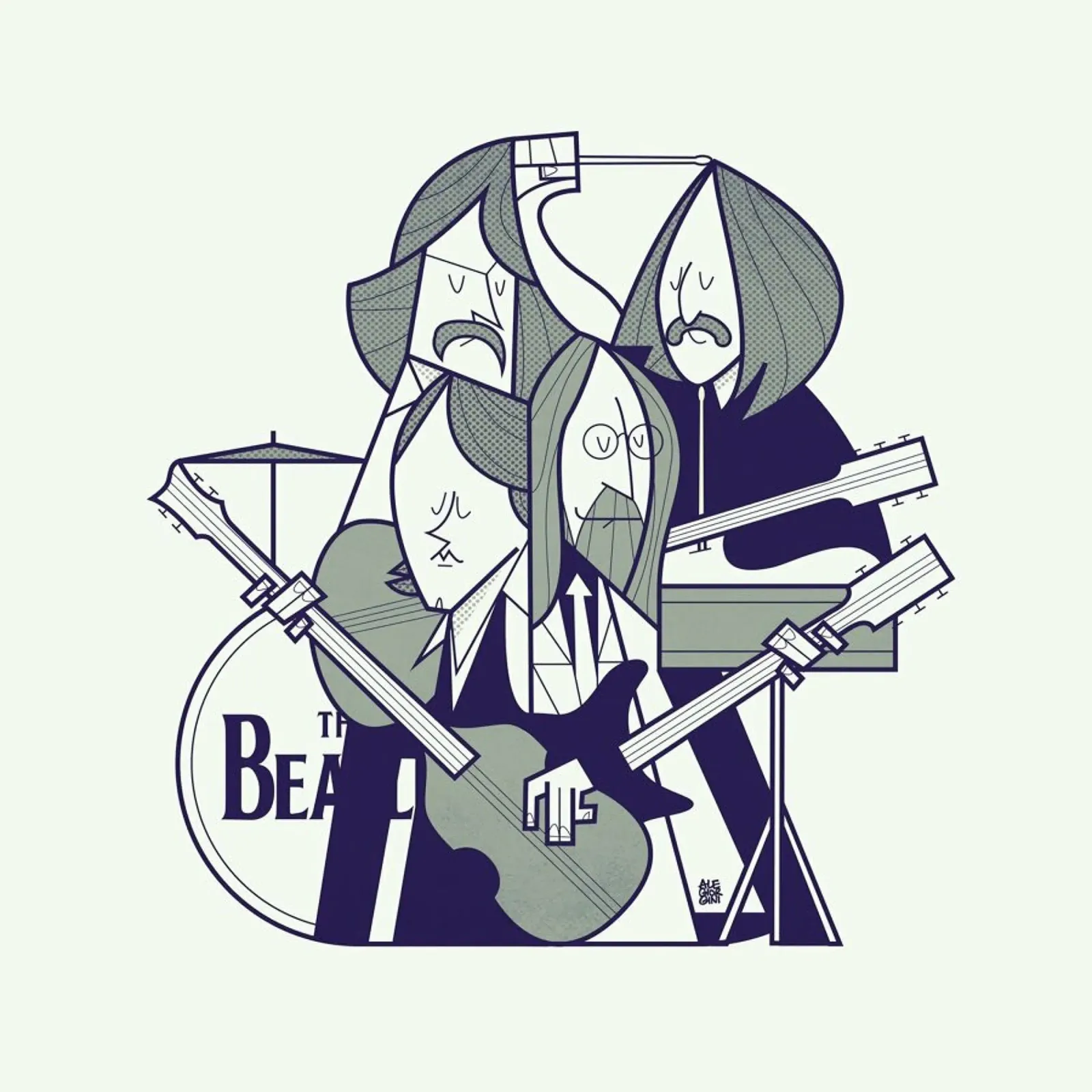 Fab Four pellicola backlit da Ale Giorgini