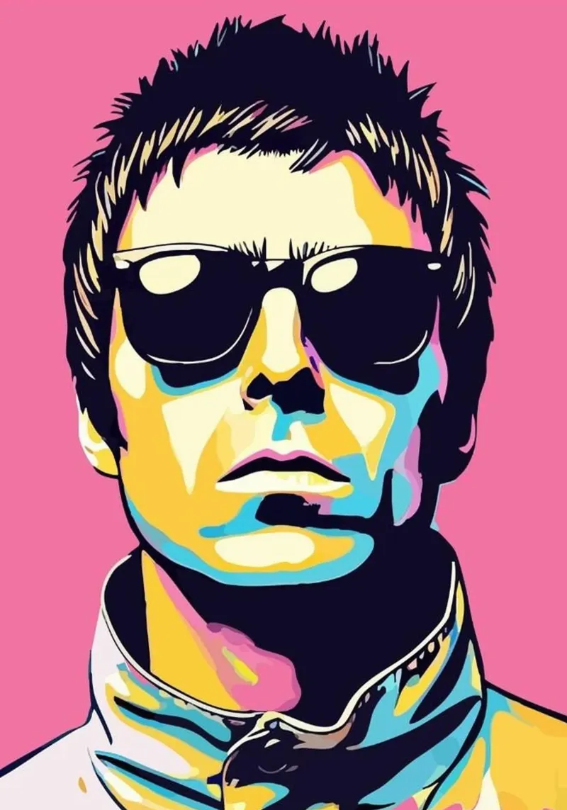 Oasis Band Musician poster con telaio in legno da avissta
