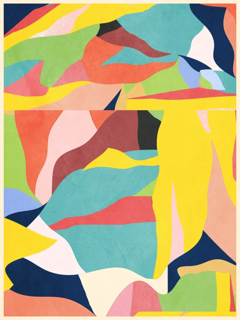 Kleurrijke abstracte kunst canvas met Baklijst van ThingDesign