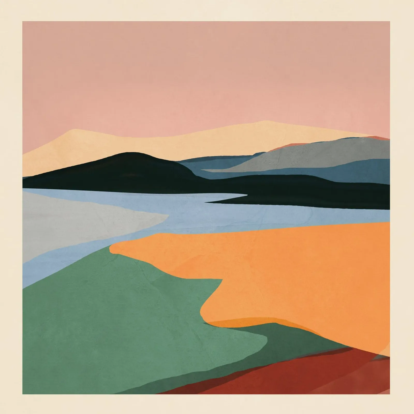 Paisaje abstracto minimalista metacrilato de ThingDesign