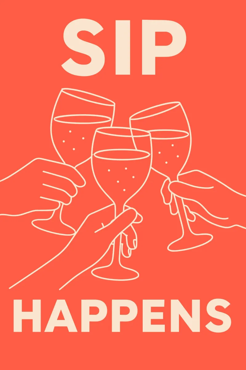Sip Happens – Champagne Party Art pellicola backlit da QuooodZ by MooodzArt