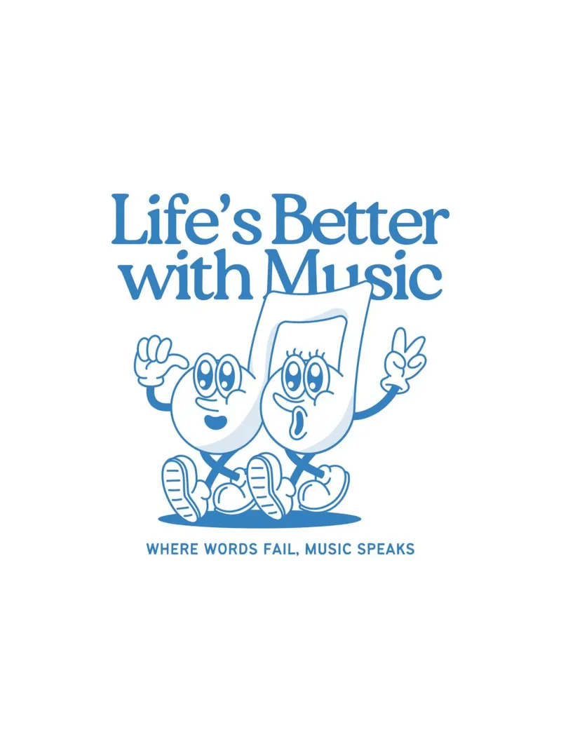 LIFE‘S BETTER WITH MUSIC poster met kunststof frame van Einfach Uebel