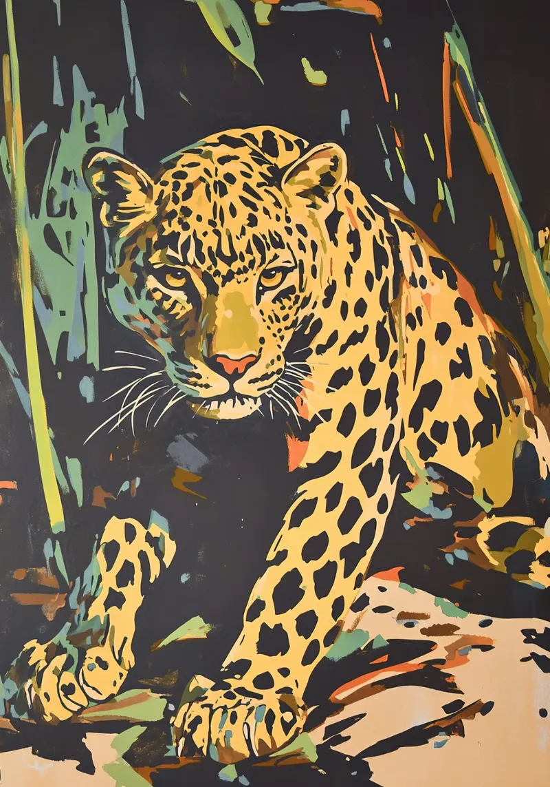 Leopardo - Re maculato alluminio dibond da Nikis Art Studio