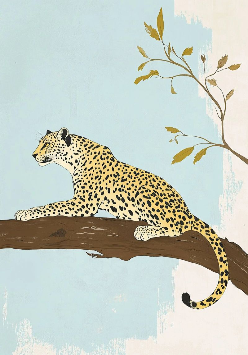 Leopard Poster von Nikis Art Studio
