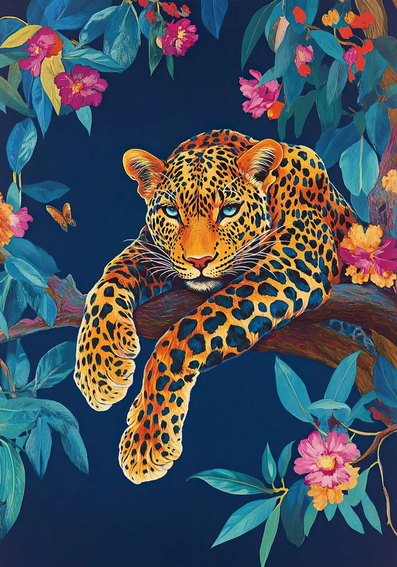 Leopardo "Fuoco nascosto pellicola backlit da ArtByNiki