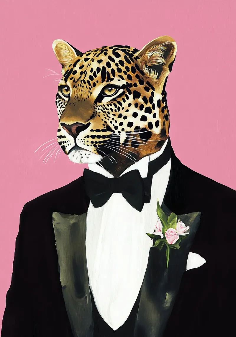 Leopardo "Grazia mistica carta hahnemühle da Nikis Art Studio
