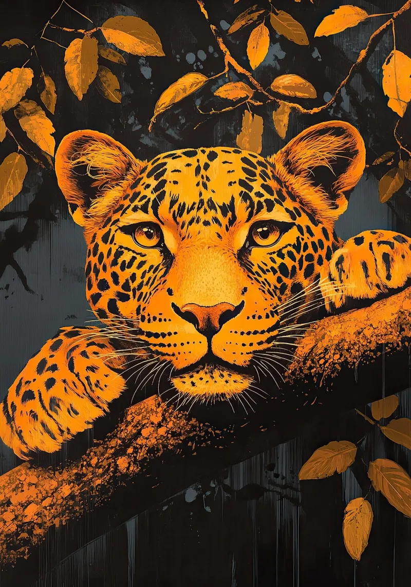 Leopard "Die Melodie des Urwalds" Hahnemühle von Nikis Art Studio