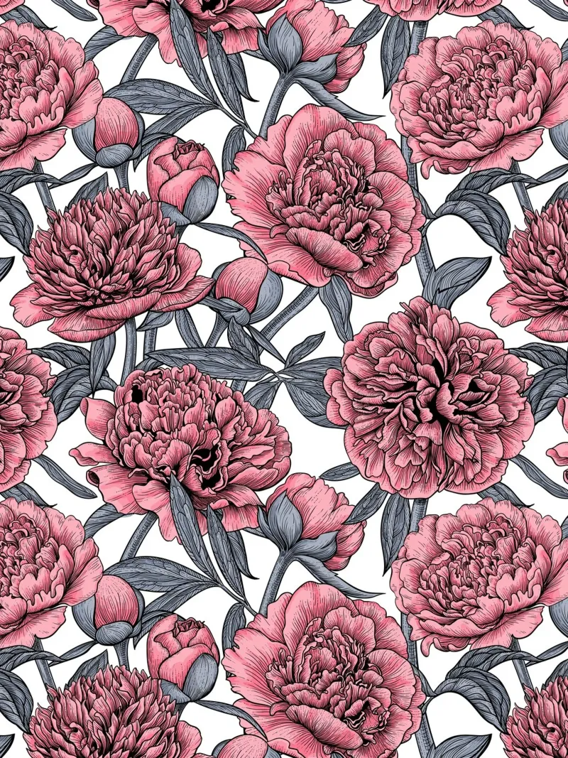 Giardino di peonie rosa carta hahnemühle da Painted Nature