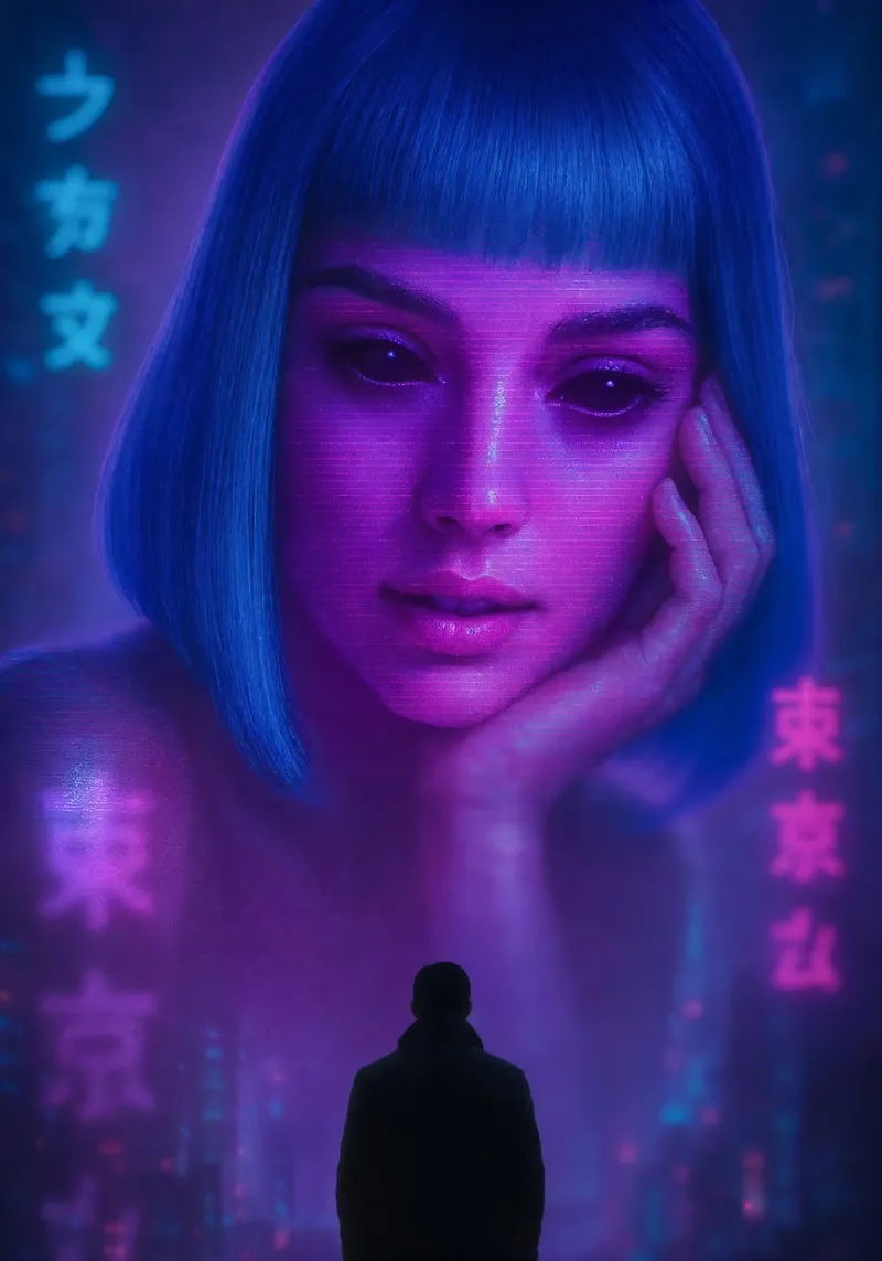 Blade Runner Neon Joi Art pellicola backlit da Lootprint