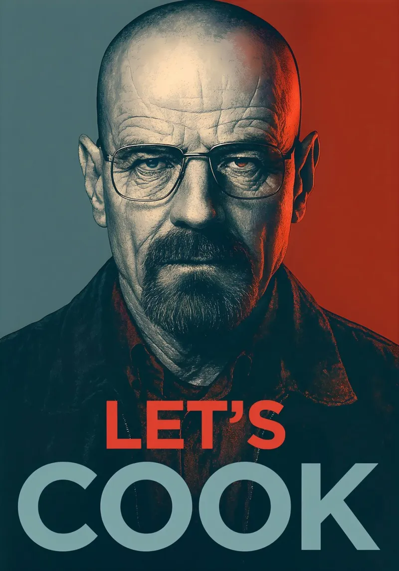 Walter White Let's Cook Art pellicola backlit da Lootprint