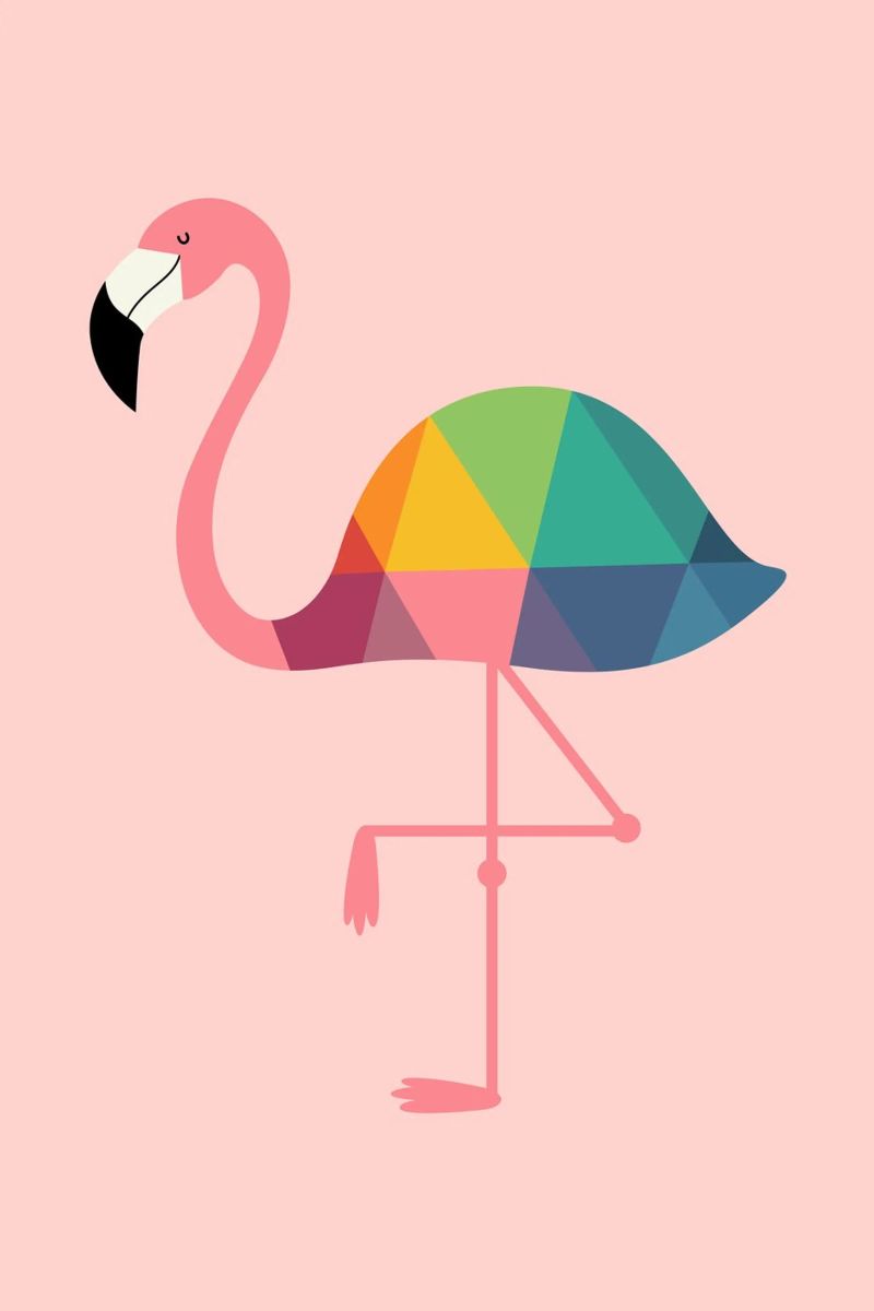 Flamant arc-en-ciel poster de Andy Westface