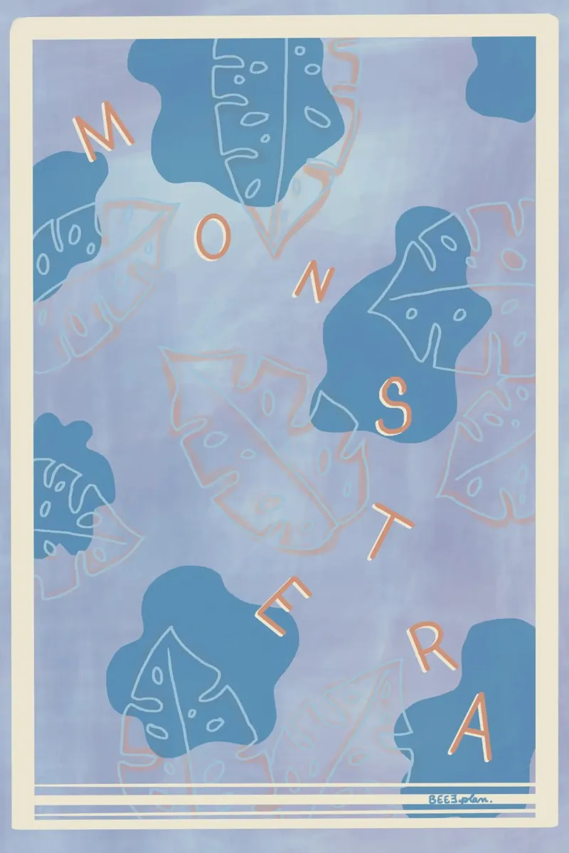 Monstera Liebe poster con telaio in plastica da Beeeplan