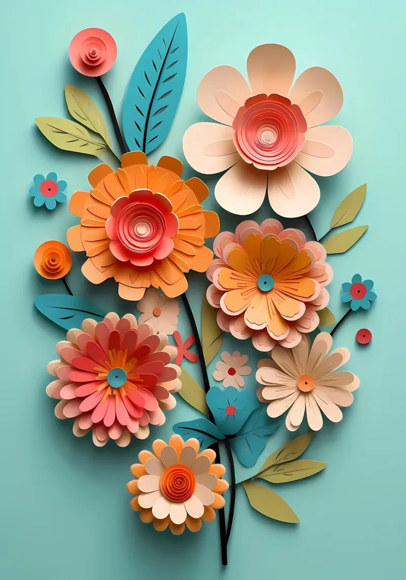 Fiori di carta retrò carta hahnemühle da diedrich
