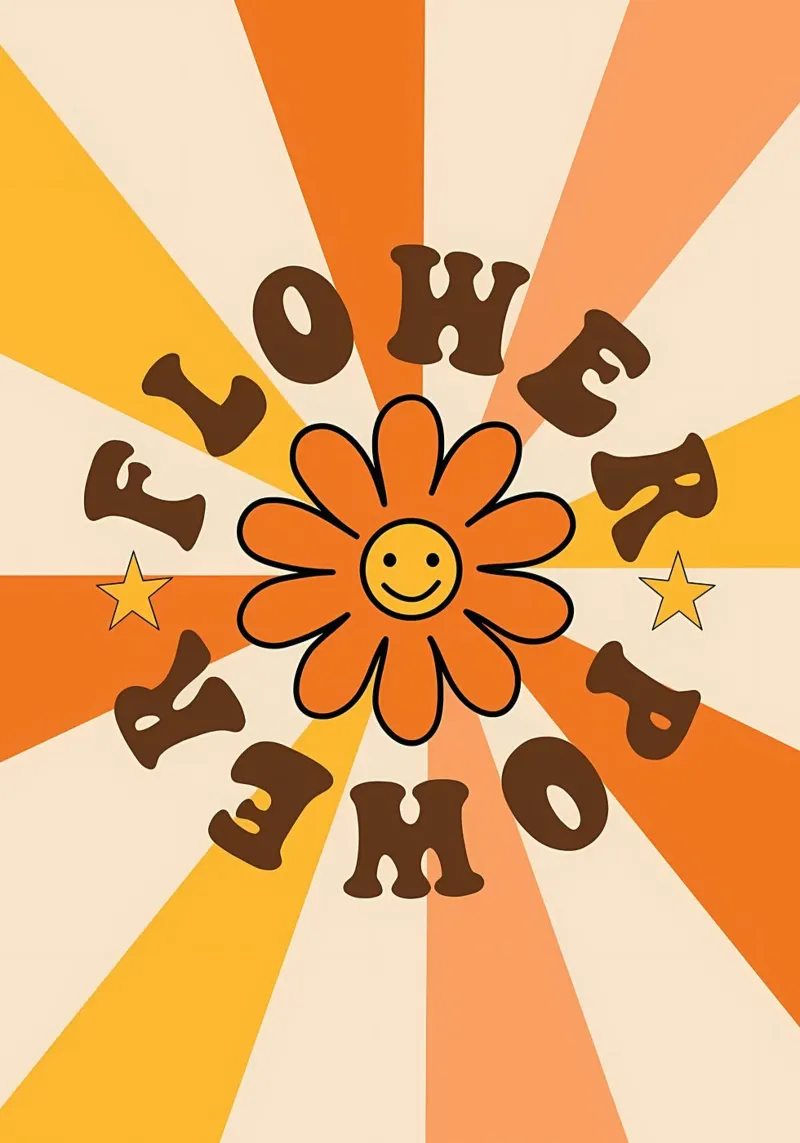 Flower Power Retro Art hahnemühle by diedrich