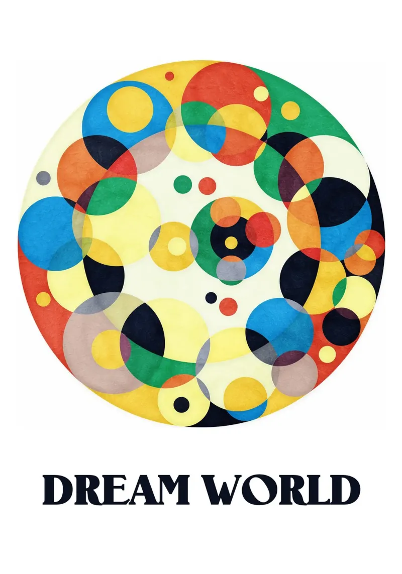 Dream World Abstract Poster poster con telaio in legno da lovely lines