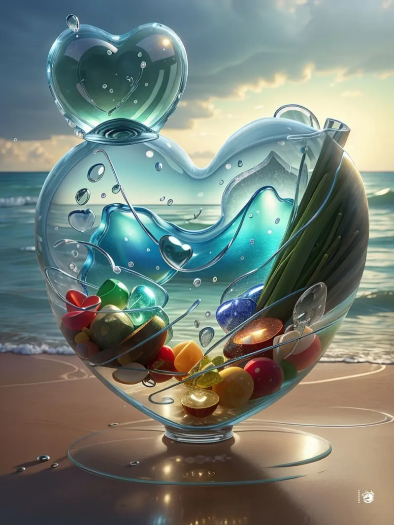 Heart Sea Fantasy acrylic glass by LM2KONE
