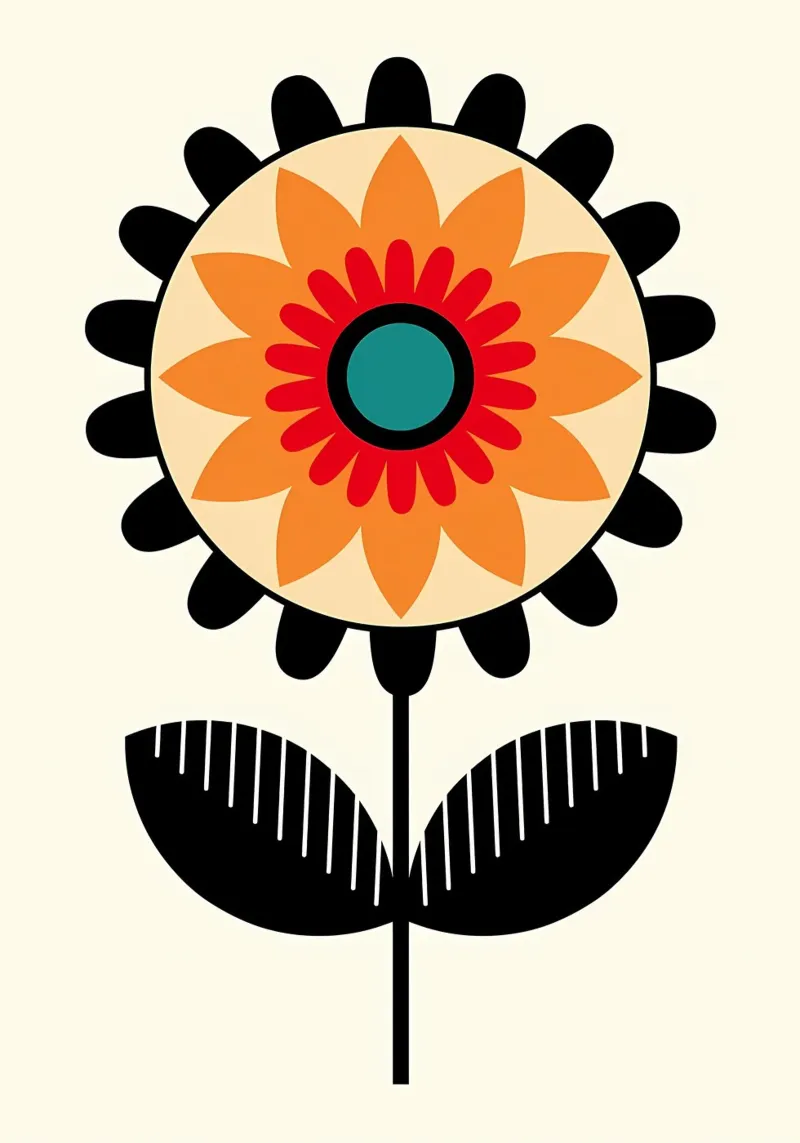 Illustrazione di fiori retrò pellicola backlit da diedrich