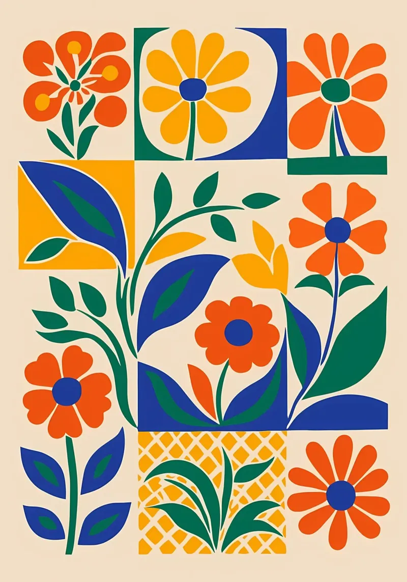 Flores retro años 60 poster de diedrich