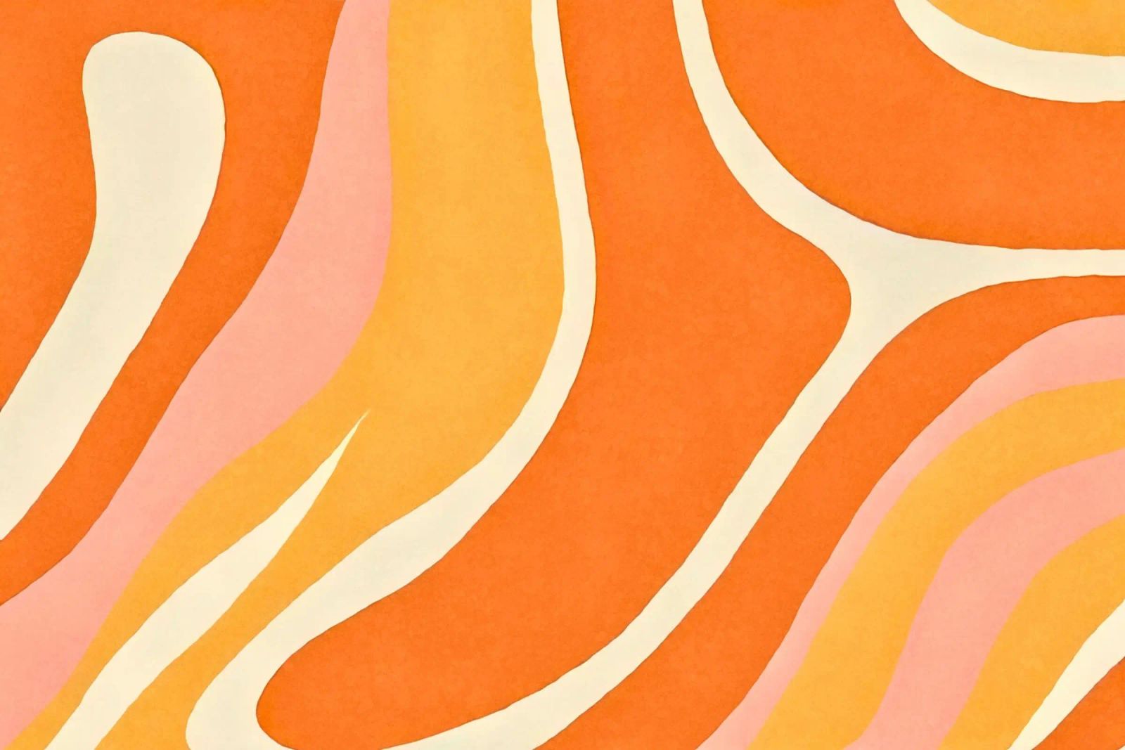 Retro Boho Color Block Shapes And Forms Orange Tangerine canvas by Andrea Haase Modern Home