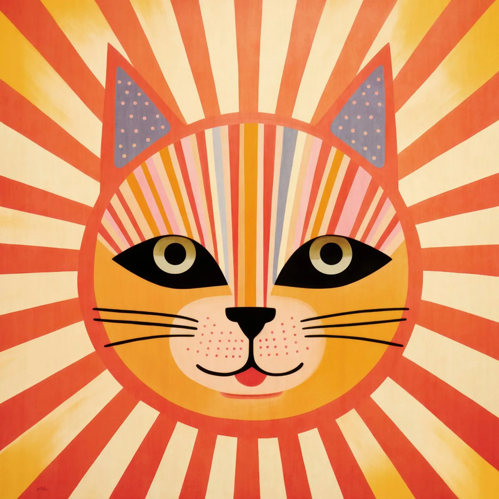 Gatto carino ad acquerello poster con telaio in alluminio da Andrea Haase Modern Home