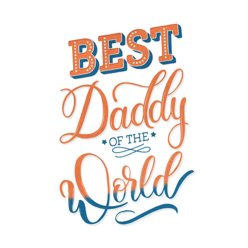 Best Daddy of the World. Bester Paps der Welt canvas with Floater frame by CalliLetters