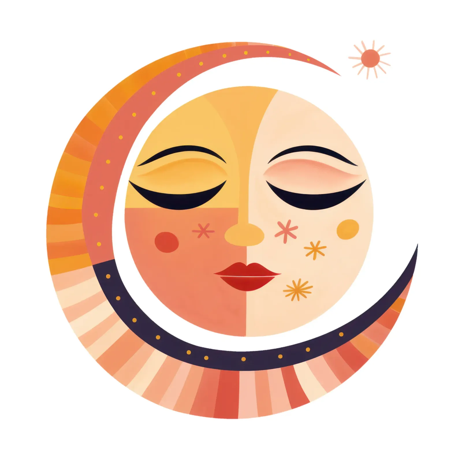 Volto stravagante di sole e luna poster con telaio in alluminio da Andrea Haase Modern Home