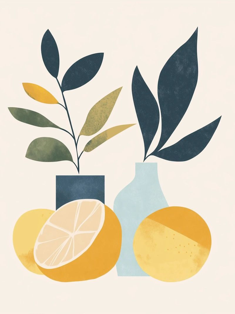 Natura morta minimalista: un tocco di freschezza 🍋🎨 pellicola backlit da studiofox