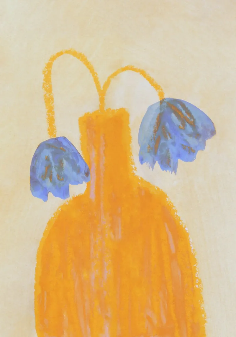 Bodegón con jarrón y dos flores hahnemühle de Alisa Galitsyna