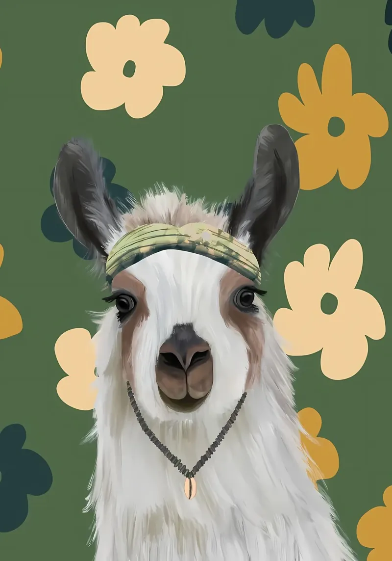 Fiori Boho Llama Retro plexiglass da diedrich