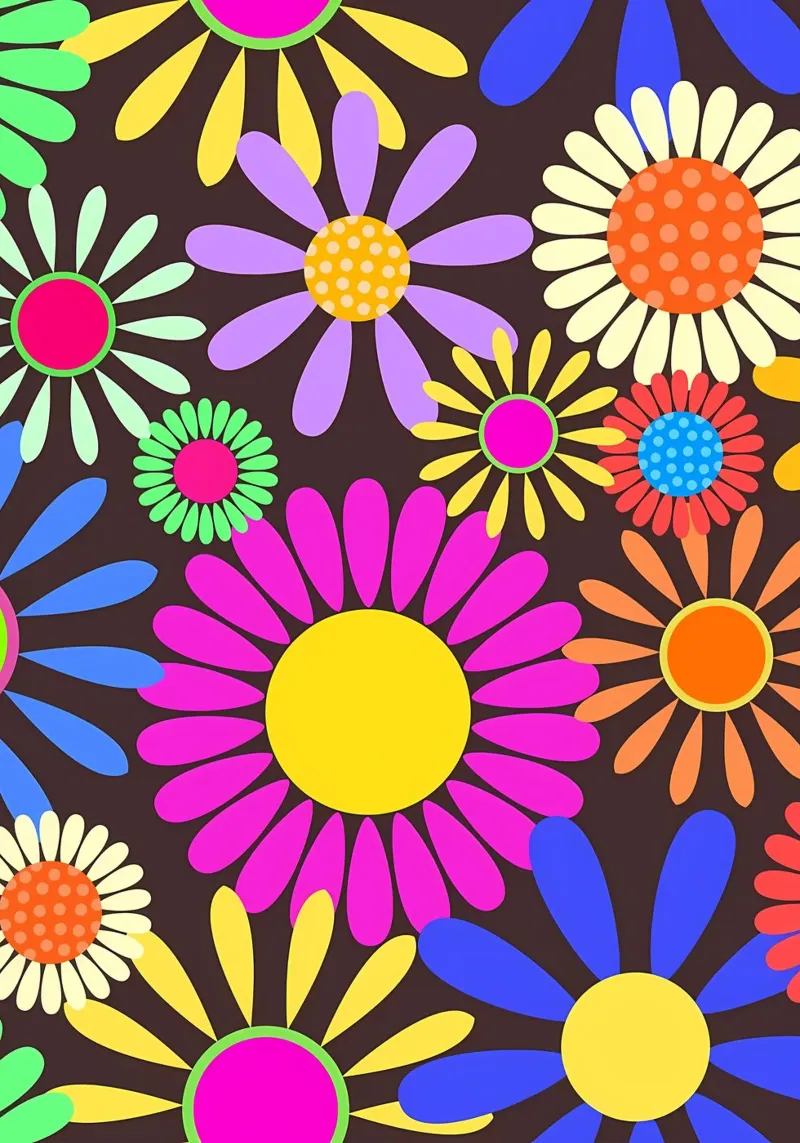 Flower Power retrò anni '60 pellicola backlit da diedrich