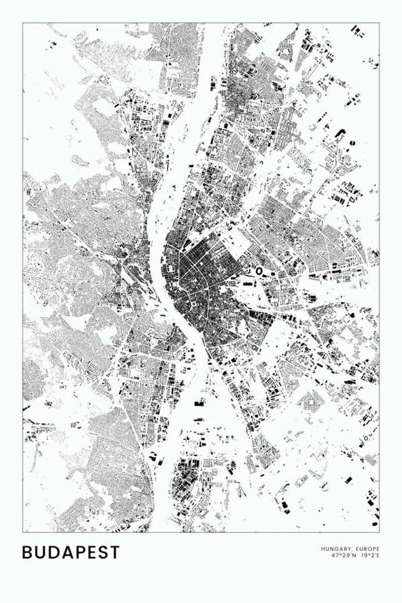 Budapest poster by The Cartography Collection