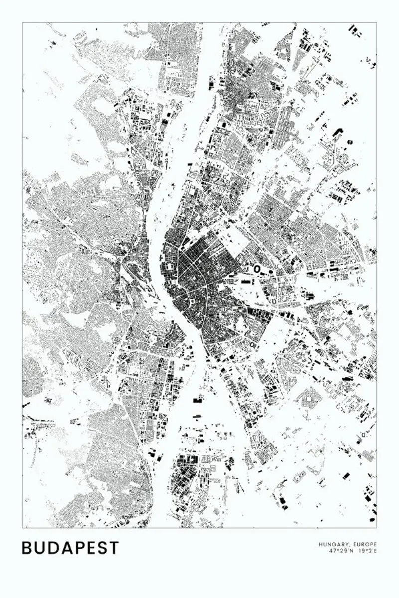 Budapest pellicola backlit da The Cartography Collection