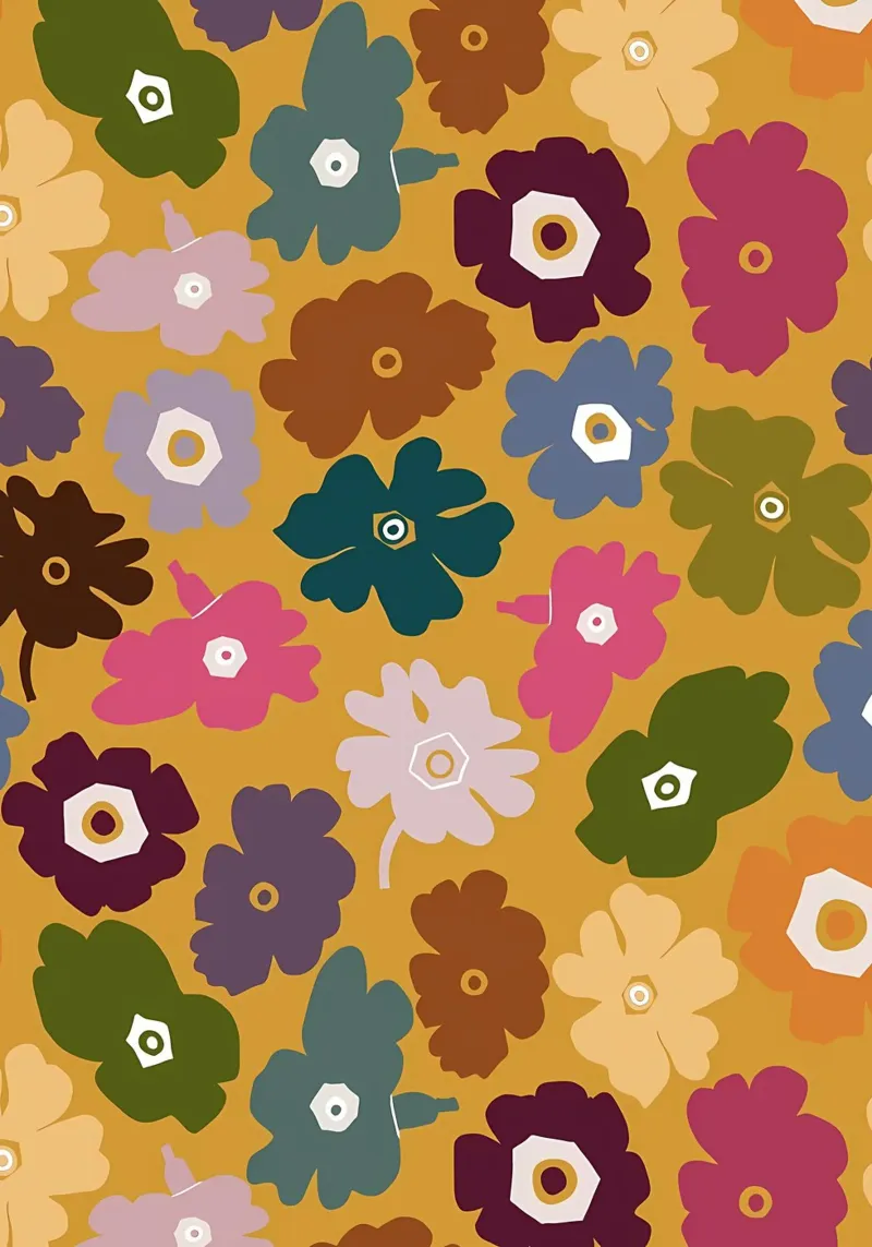 Fiori retrò dell'amore estivo poster con telaio in plastica da diedrich