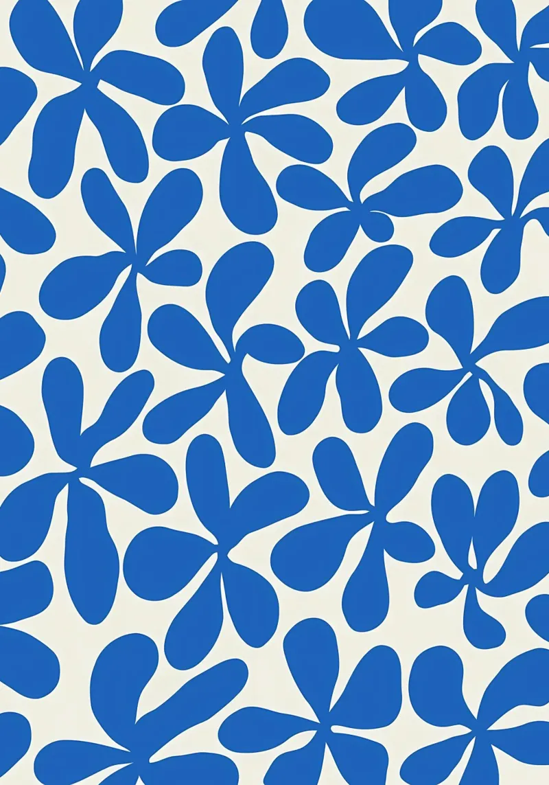 Fiore retrò minimalista 12 poster con telaio in legno da diedrich