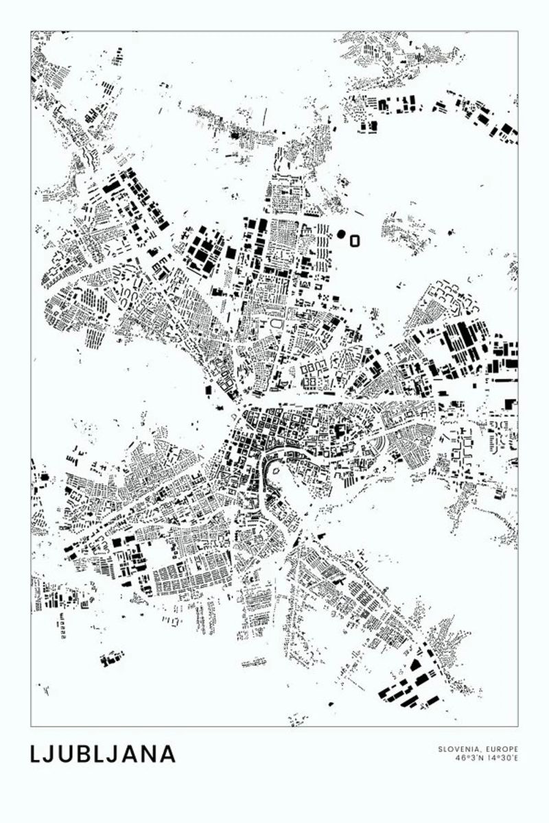 Ljubljana Poster von The Cartography Collection