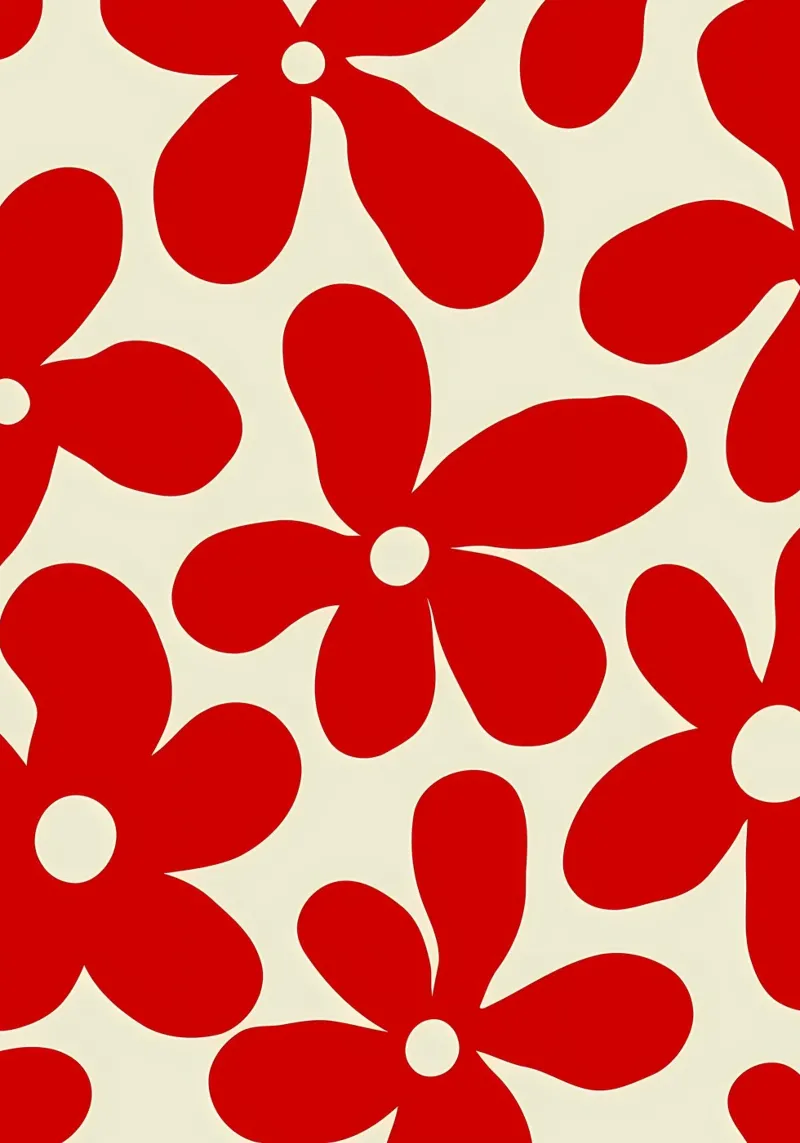 Fiore retrò minimalista 01 poster con telaio in legno da diedrich