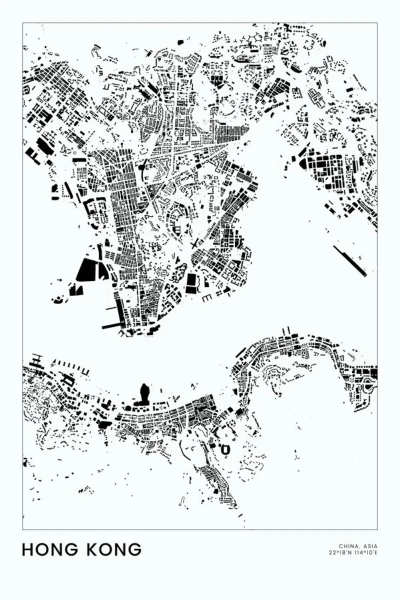 Hong Kong pellicola backlit da The Cartography Collection