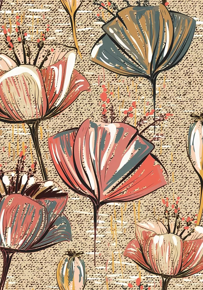 Retro Flower Pattern 02 canvas by diedrich