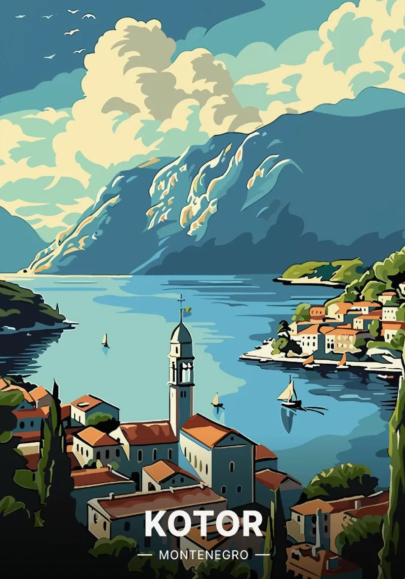 Kotor - Montenegro pellicola backlit da Trending Art Company