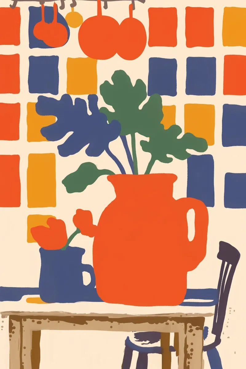 Piastrelle da cucina botaniche poster con telaio in plastica da Carinaprint