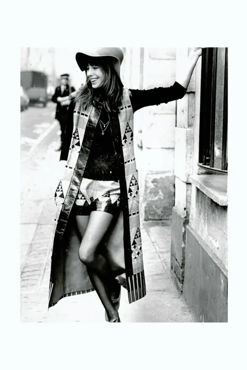 Jane Birkin wearing Yves St Laurent, Paris pellicola backlit da Gallery Print and Art Limited