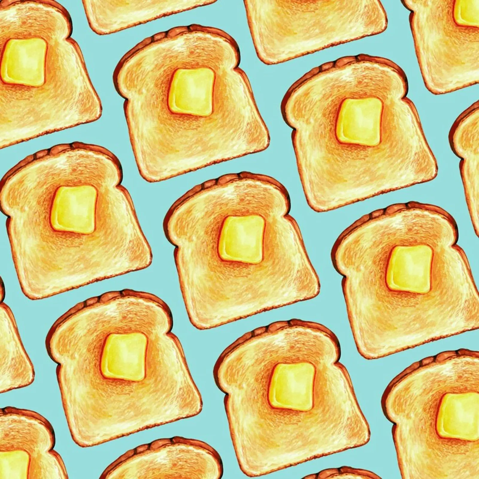Breakfast Pattern Blue Toast plexiglass da Kelly Gilleran