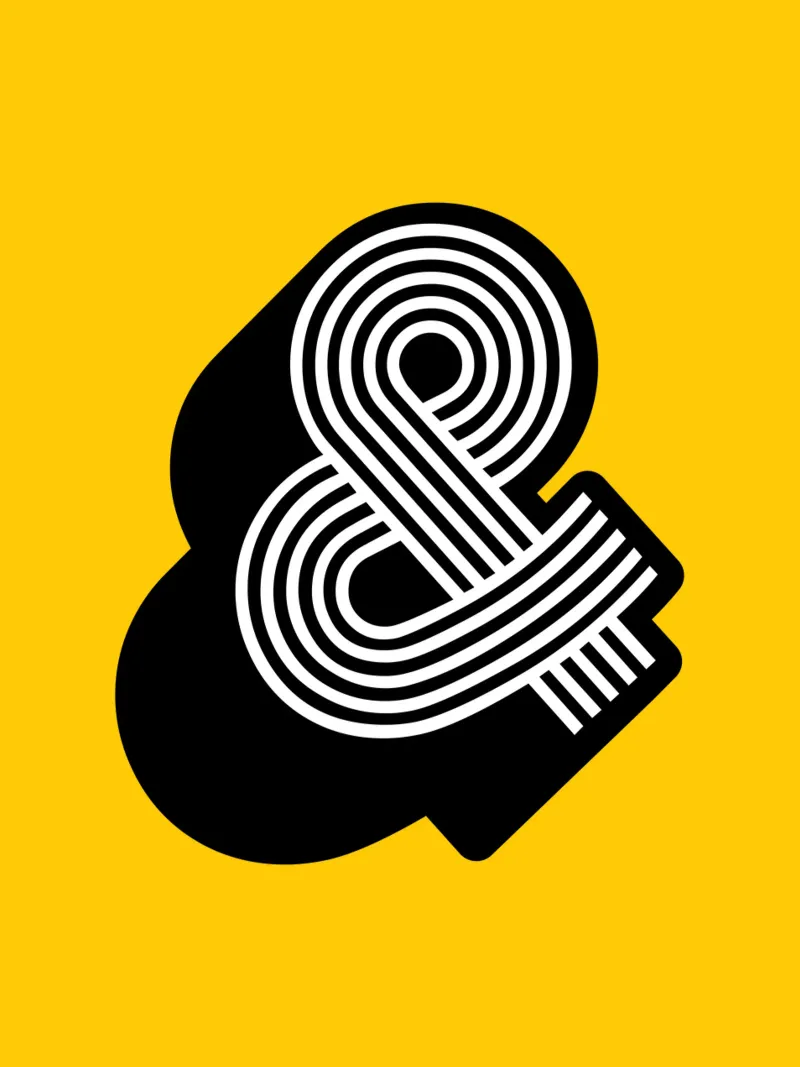 Ampersand in giallo e nero pellicola backlit da THE MOTIVATED TYPE